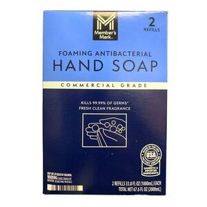 Member's Mark Antibacterial Foaming Hand Soap, 33.8 Fluid Ounce Refills (2 Pack)